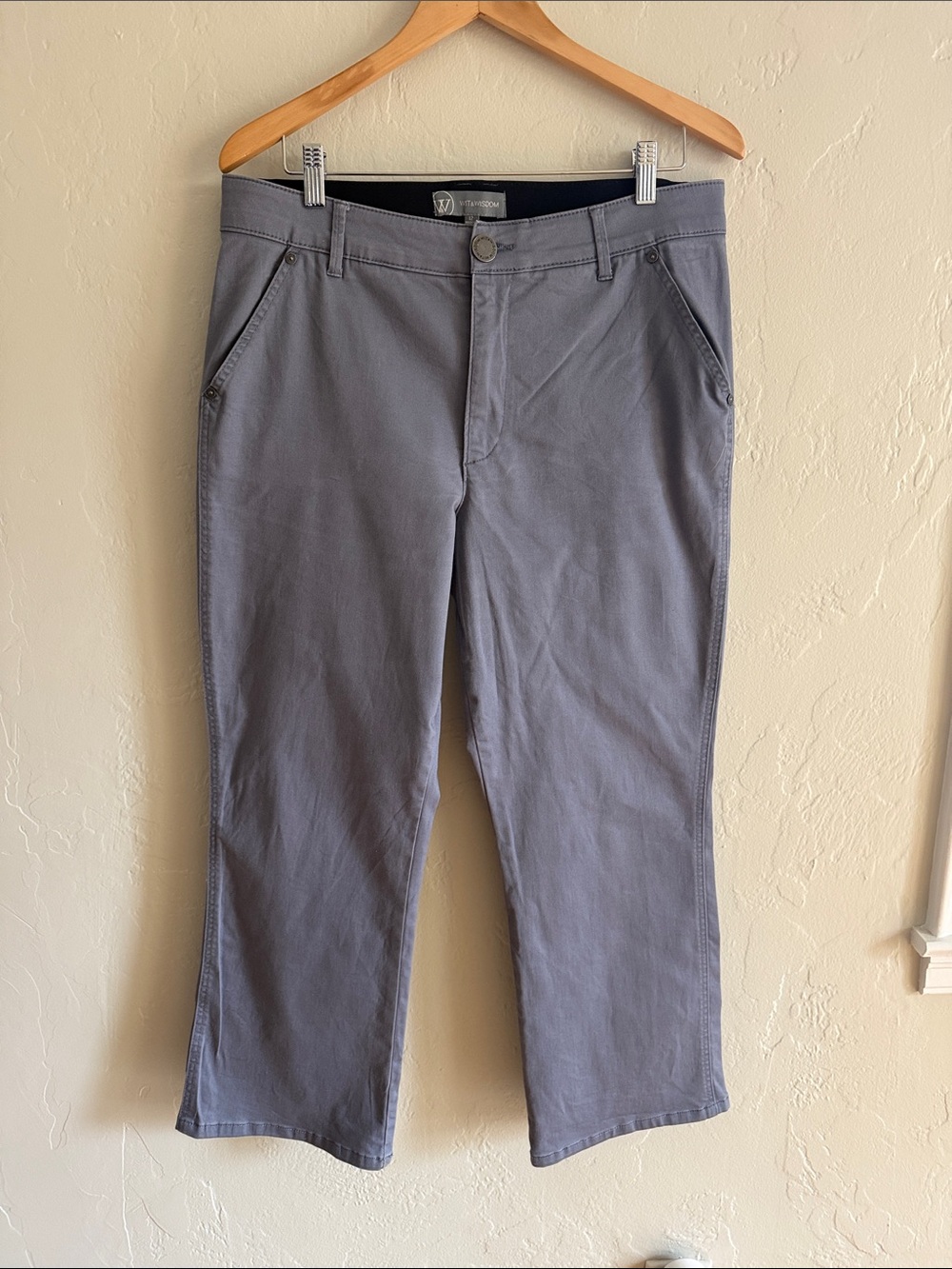 Wit & Wisdom Slate Gray Cropped Chino Pants with Stretch